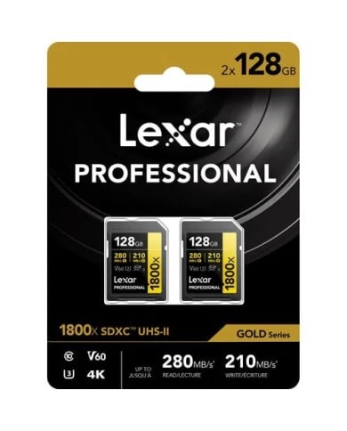 LEXAR SD 128GB V60 1800x UHS-II PACK X2