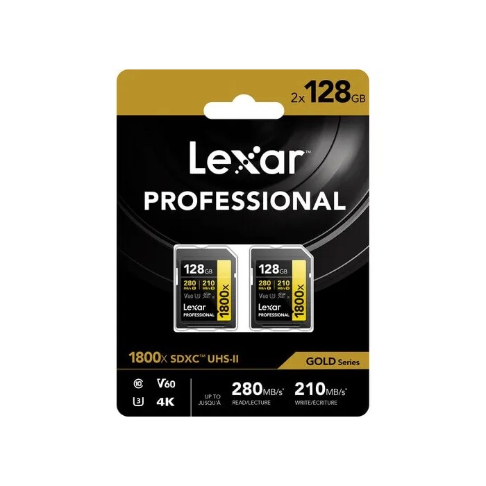 LEXAR SD 128GB V60 1800x UHS-II PACK X2 LEXAR SD 128GB V60 1800x UHS-II PACK X2