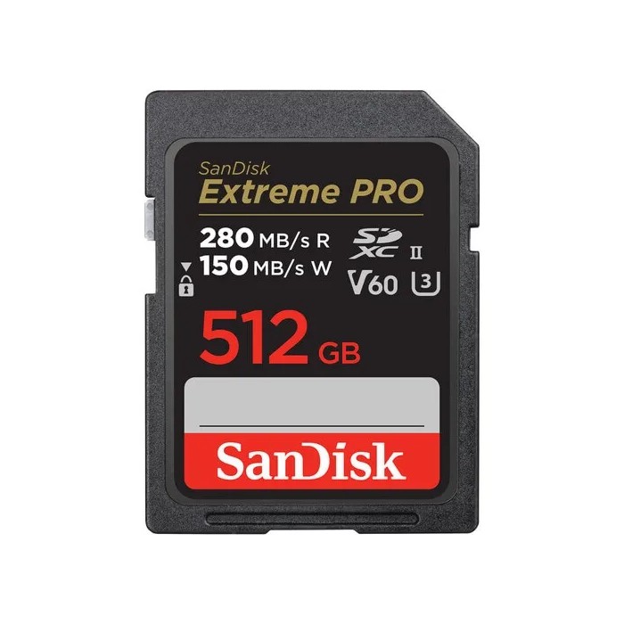 SANDISK SDXC EXTREME PRO 512GB V60 UHS-II 280 MB/S SANDISK SDXC EXTREME PRO 512GB V60 UHS-II 280 MB/S
