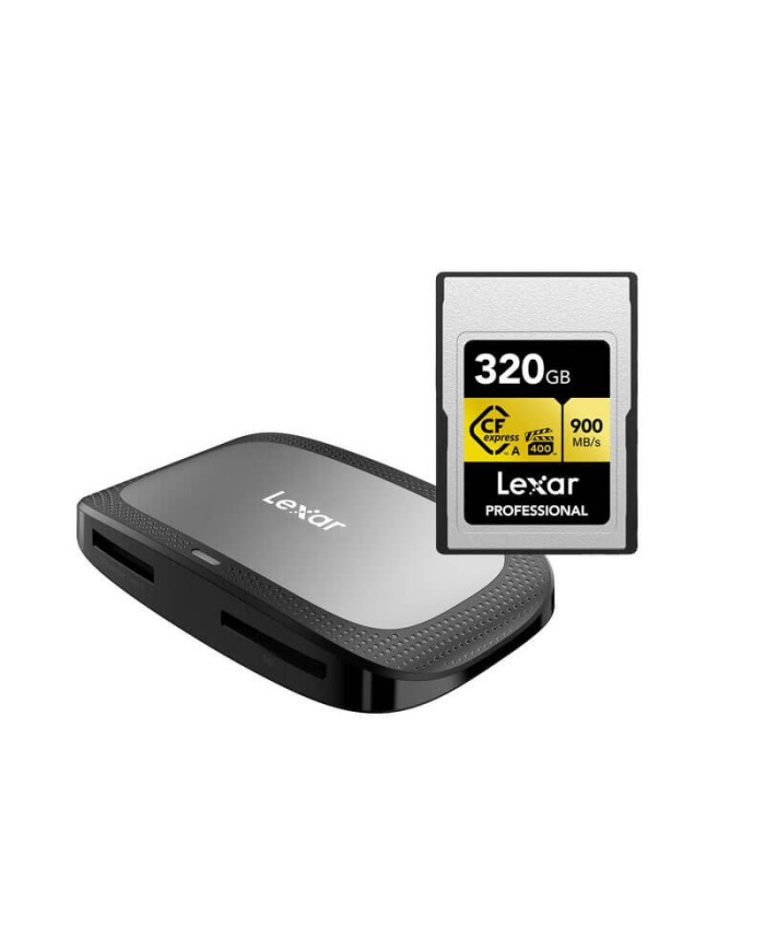 LEXAR CFEXPRESS A PROFESSIONAL 320GB 900mb/s + LECTOR DE MEMORIAS CFEXPRESS/SD LEXAR CFEXPRESS A PROFESSIONAL 320GB 900mb/s + LECTOR DE MEMORIAS CFEXPRESS/SD