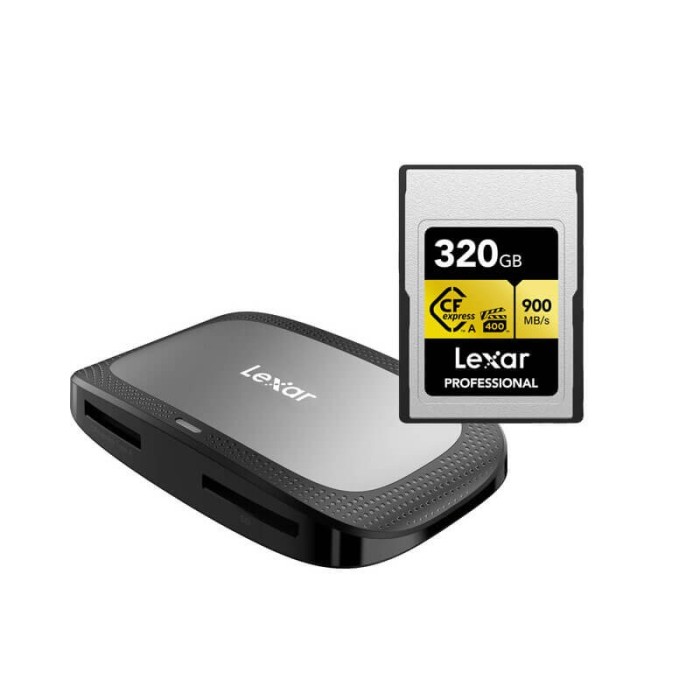 LEXAR CFEXPRESS A PROFESSIONAL 320GB 900mb/s + LECTOR DE MEMORIAS CFEXPRESS/SD LEXAR CFEXPRESS A PROFESSIONAL 320GB 900mb/s + LECTOR DE MEMORIAS CFEXPRESS/SD