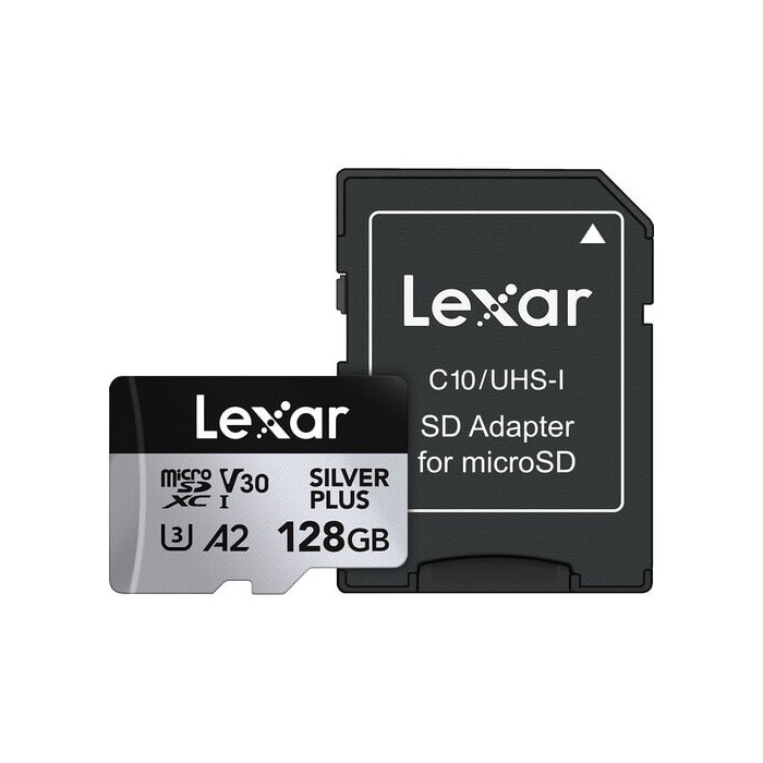 LEXAR MICRO SDXC PROFESSIONAL SILVER PLUS 128GB V30 UHS-I CON ADAPTADOR LEXAR MICRO SDXC PROFESSIONAL SILVER PLUS 128GB V30 UHS-I CON ADAPTADOR