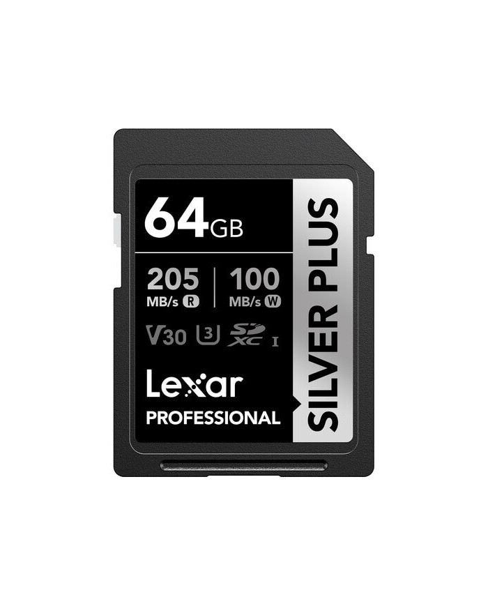 LEXAR SDXC 64GB V30 PROFESSIONAL SILVER PLUS 205mb/s UHS-I LEXAR SDXC 64GB V30 PROFESSIONAL SILVER PLUS 205mb/s UHS-I