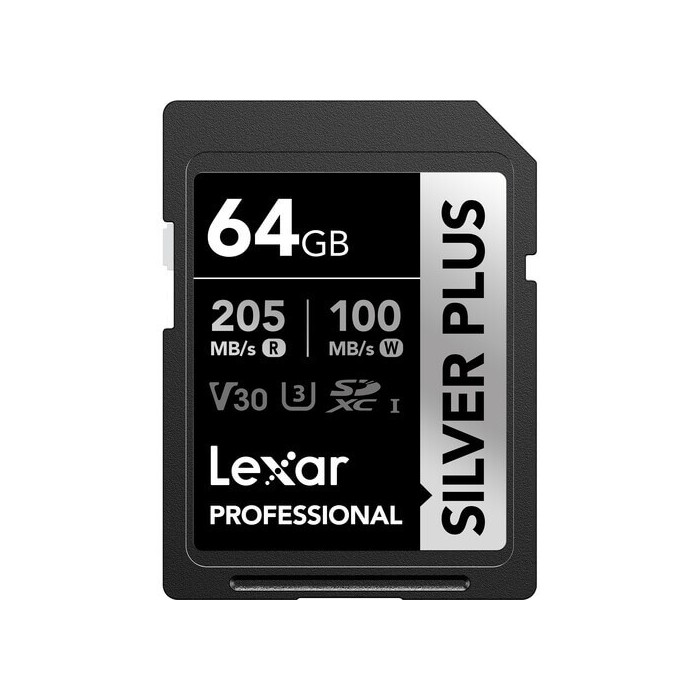 LEXAR SDXC 64GB V30 PROFESSIONAL SILVER PLUS 205mb/s UHS-I LEXAR SDXC 64GB V30 PROFESSIONAL SILVER PLUS 205mb/s UHS-I