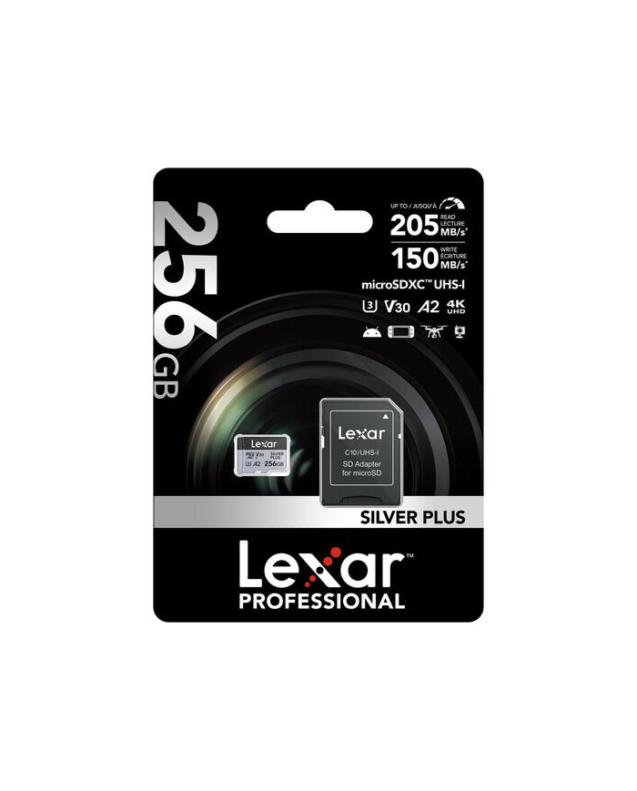 El MEJOR PRECIO LEXAR MICROSDXC PROFESSIONAL SILVER PLUS 256GB V30 TARJETA DE MEMORIA CON SD ADAPTOR