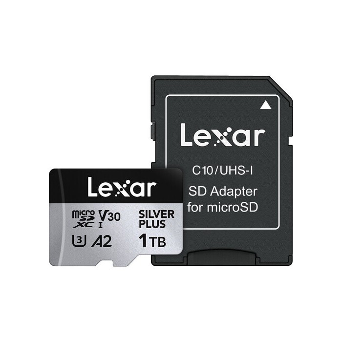 LEXAR MICROSDXC PROFESSIONAL SILVER PLUS 1TB V30 TARJETA DE MEMORIA CON SD ADAPTOR LEXAR MICROSDXC PROFESSIONAL SILVER PLUS 1TB V30 TARJETA DE MEMORIA CON SD ADAPTOR