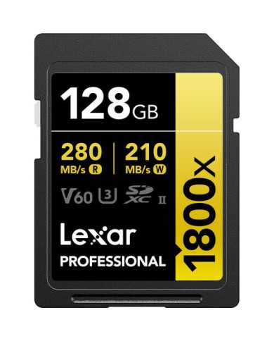 LEXAR 128GB PROFESSIONAL 1800x UHS-II SDXC TARJETA DE MEMORIA