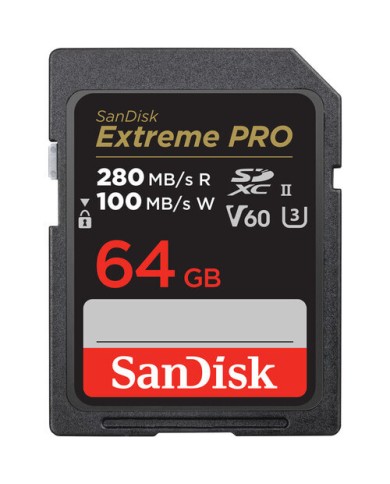 SANDISK 64GB EXTREME PRO V60 UHS-II SDXC TARJETA DE MEMORIA