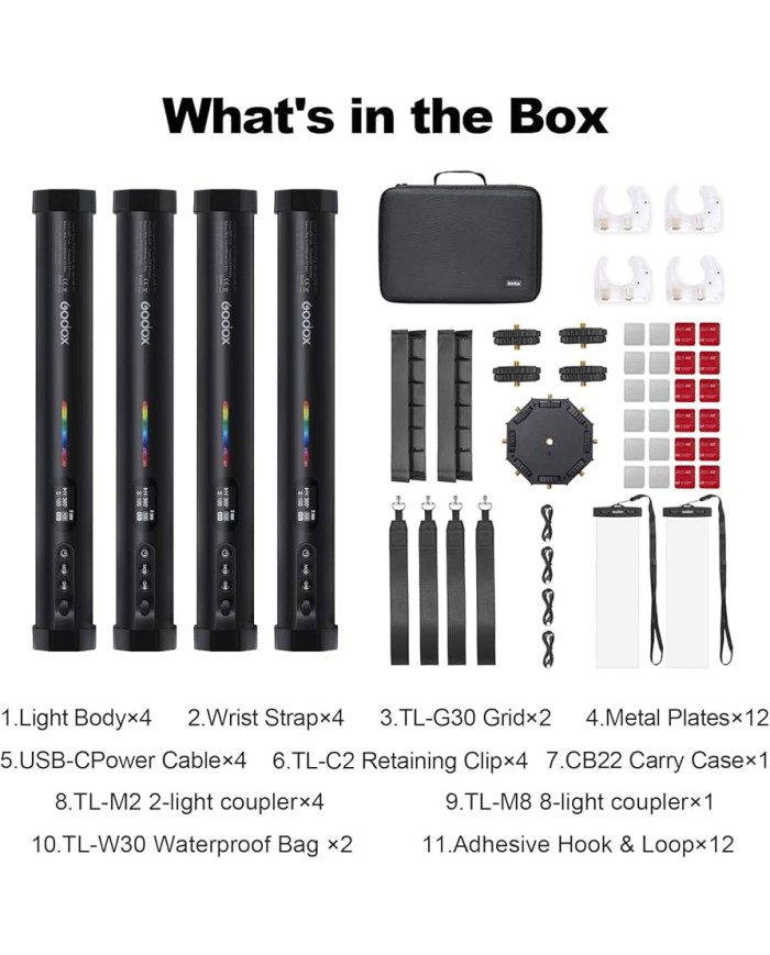 GODOX TL30-K4 TUBE LIGHT RGB 4-LIGHT KIT