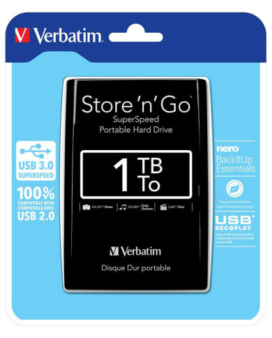 VERBATIM STORE 'N' GO, 1TB 5400 RPM, USB 3.0