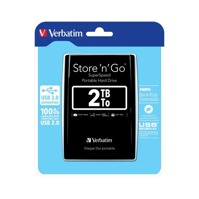 VERBATIM STORE 'N' GO, 2TB USB 3.0 VERBATIM STORE 'N' GO, 2TB USB 3.0