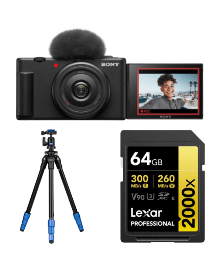 SONY ZV-1F + LEXAR SD 64GB + BENRO TSL08AN00