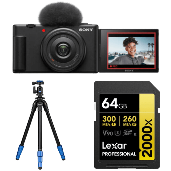 SONY ZV-1F + LEXAR SD 64GB + BENRO TSL08AN00