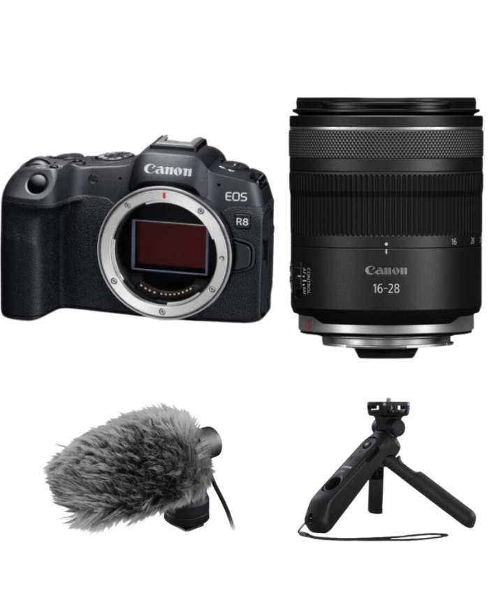 CANON EOS R8 + RF 16-28 f2.8 + MICRÓFONO DM-E100 + GRIP CANON HG-100TBR