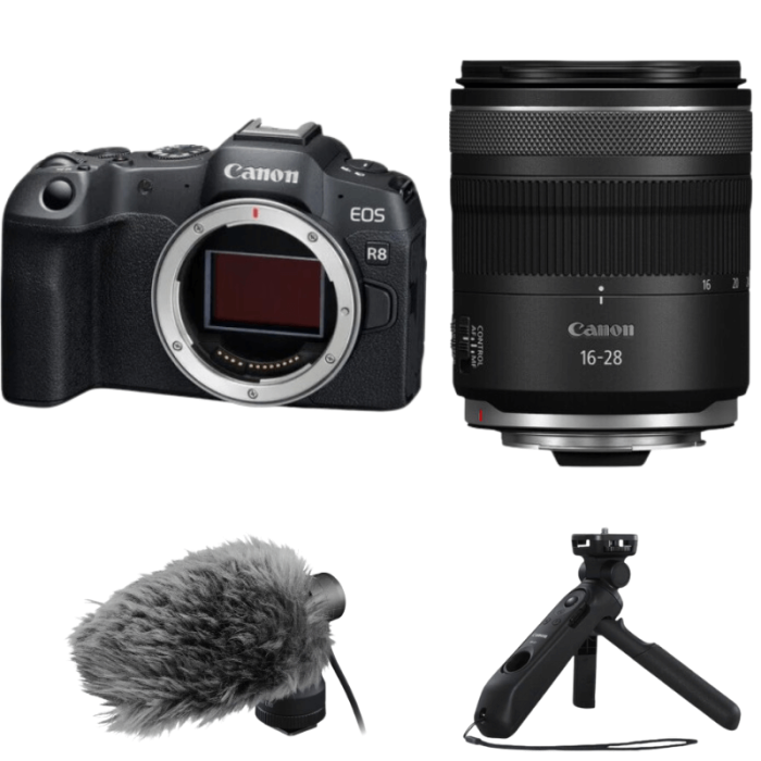 CANON EOS R8 + RF 16-28 f2.8 + MICRÓFONO DM-E100 + GRIP CANON HG-100TBR