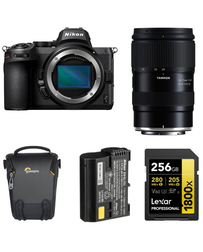 NIKON Z5 + TAMRON 28-75mm f2.8 + BATERÍA + LOWEPRO TLZ30 III + LEXAR GOLD 256GB