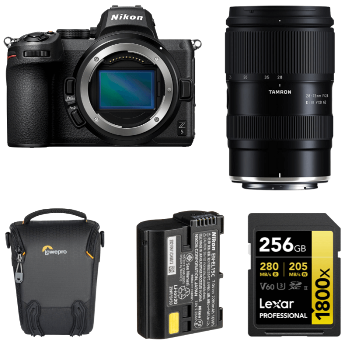 NIKON Z5 + TAMRON 28-75mm f2.8 + BATERÍA + LOWEPRO TLZ30 III + LEXAR GOLD 256GB