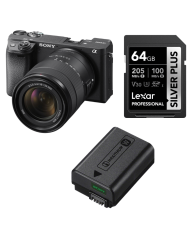 SONY 6400 + 18-135MM F/3.5-5.6 + SONY NP-FW50 BATERÍA + LEXAR SD 64GB SILVER