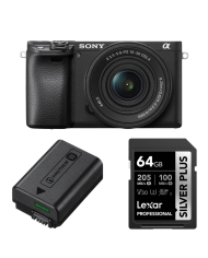 SONY 6400 + 16-50MM F/3.5-5.6 + SONY NP-FW50 BATERÍA + LEXAR SD 64GB SILVER