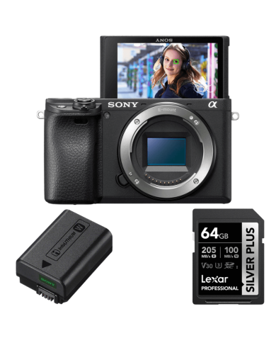 SONY 6400 + SONY NP-FW50 BATERÍA + LEXAR SD 64GB SILVER