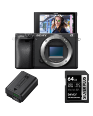 SONY 6400 + SONY NP-FW50 BATERÍA + LEXAR SD 64GB SILVER