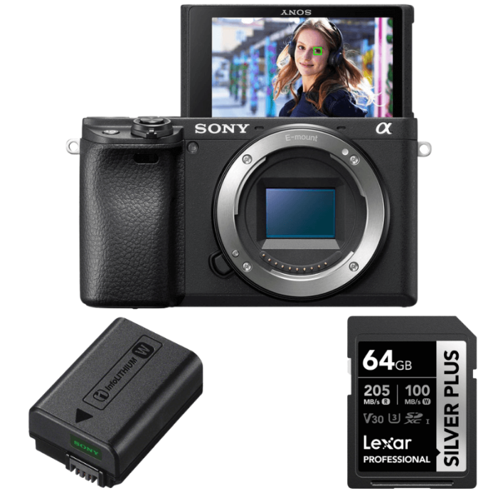 SONY 6400 + SONY NP-FW50 BATERÍA + LEXAR SD 64GB SILVER