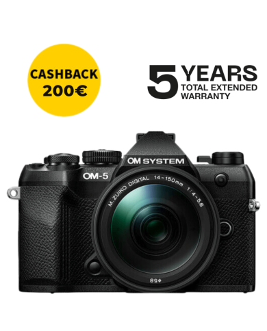 OM SYSTEM OM-5 MARK II CÁMARA MIRRORLESS CON 14-150MM F/4-5.6 II (NEGRA)