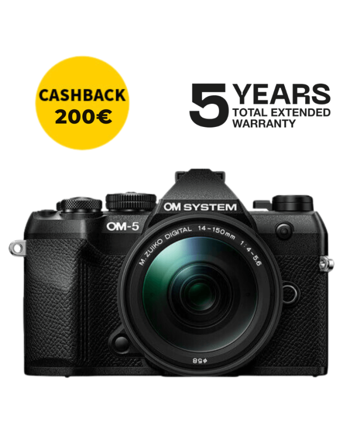OM SYSTEM OM-5 MARK II CÁMARA MIRRORLESS CON 14-150MM F/4-5.6 II (NEGRA)
