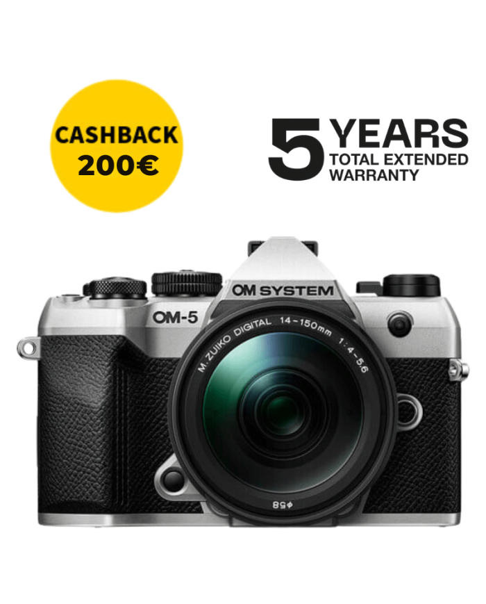 OM SYSTEM OM-5 MARK II CÁMARA MIRRORLESS CON 14-150 MM F/4-5,6 II (PLATA)
