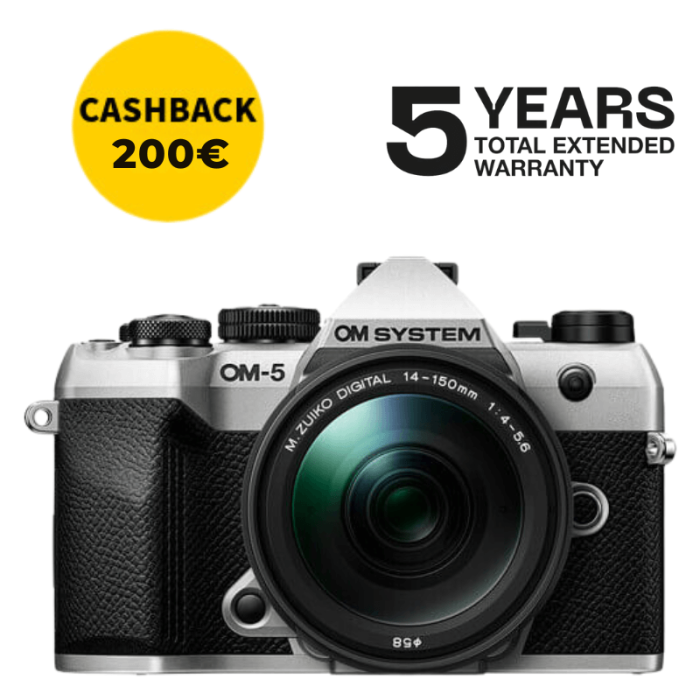 OM SYSTEM OM-5 MARK II CÁMARA MIRRORLESS CON 14-150 MM F/4-5,6 II (PLATA)