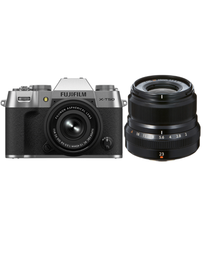 FUJIFILM X-T50 + 15-45 KIT + XF 23mm f2 (PLATA)