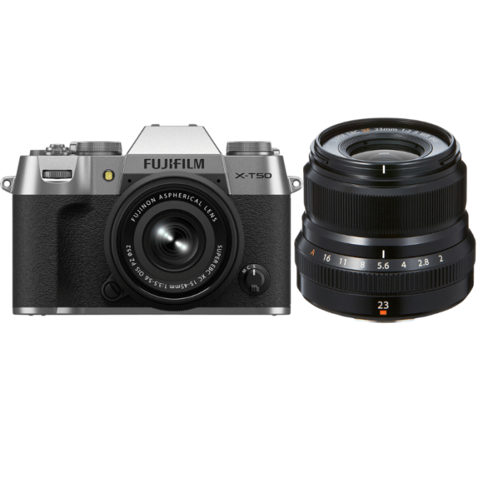 FUJIFILM X-T50 + 15-45 KIT + XF 23mm f2 (PLATA)