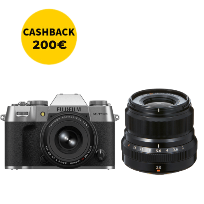 FUJIFILM X-T50 + 16-50 KIT + XF 23mm f2 (PLATA)