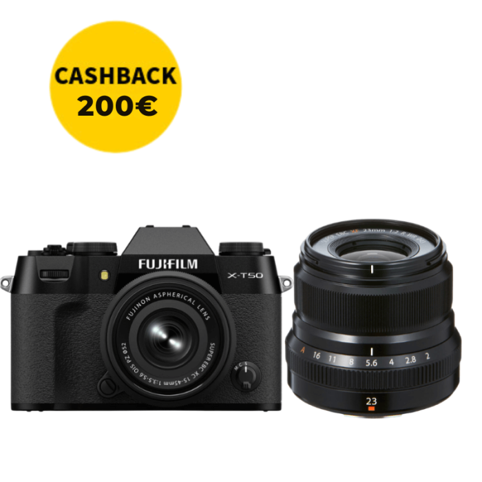 FUJIFILM X-T50 + 15-45 KIT + XF 23mm f2 (NEGRO)