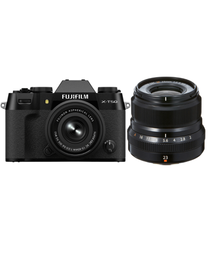 FUJIFILM X-T50 + 15-45 KIT + XF 23mm f2 (NEGRO)