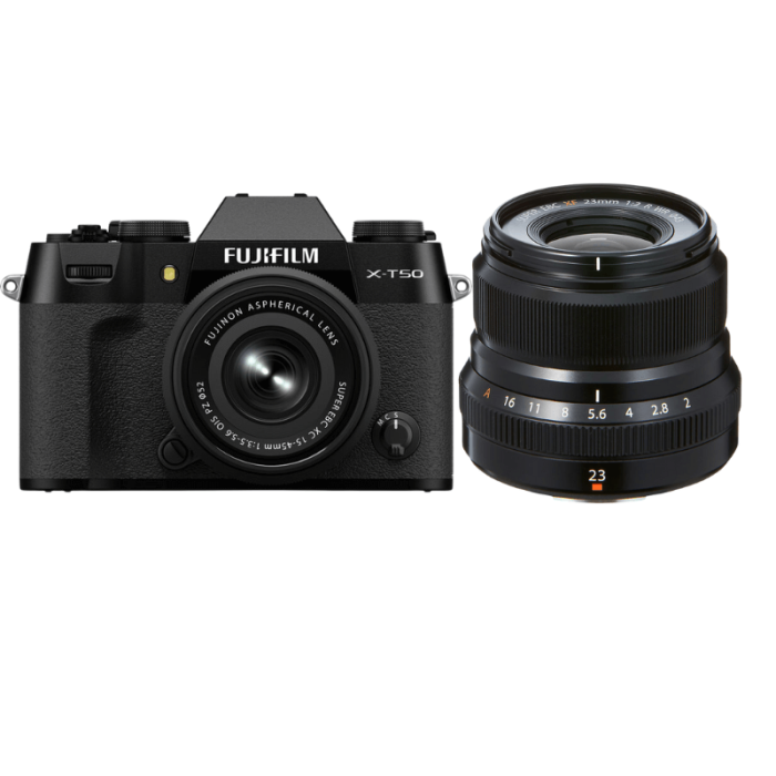FUJIFILM X-T50 + 15-45 KIT + XF 23mm f2 (NEGRO)