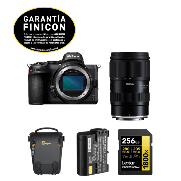 NIKON Z5 + TAMRON 28-75mm f2.8 + BATERÍA + LOWEPRO TLZ30 III + LEXAR GOLD 256GB