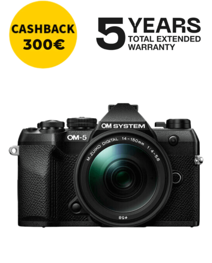 OM SYSTEM OM-5 MARK II CÁMARA MIRRORLESS CON 14-150MM F/4-5.6 II (NEGRA)