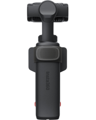 Parte traseraInsta360 Luna Ultra Negro Cósmico con pantalla táctil OLED rotable y joystick de control de seguimiento AI