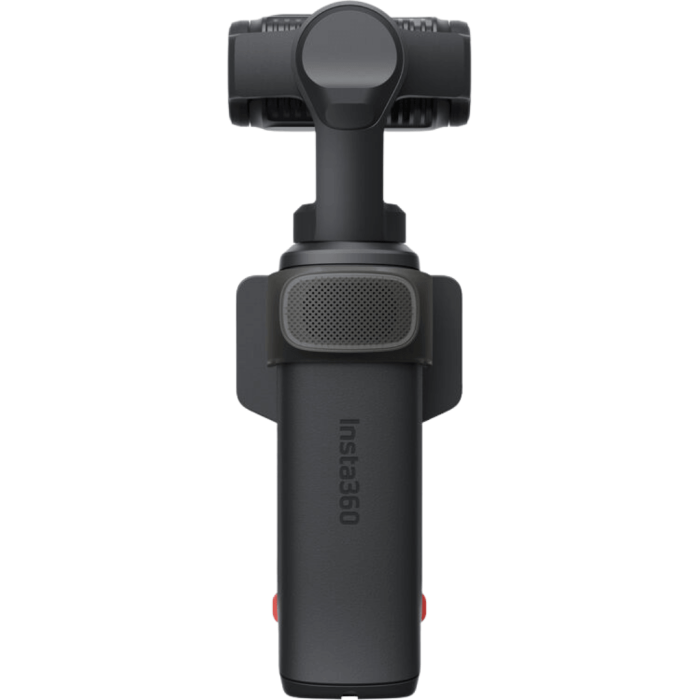 Parte traseraInsta360 Luna Ultra Negro Cósmico con pantalla táctil OLED rotable y joystick de control de seguimiento AI