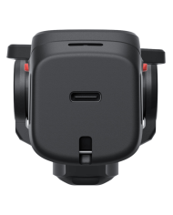Parte posterior Insta360 Luna Ultra Negro Cósmico con pantalla táctil OLED rotable y joystick de control de seguimiento AI