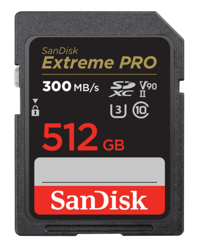 SANDISK SDXC EXTREME PRO 512GB V90 UHS-II 300MB/S