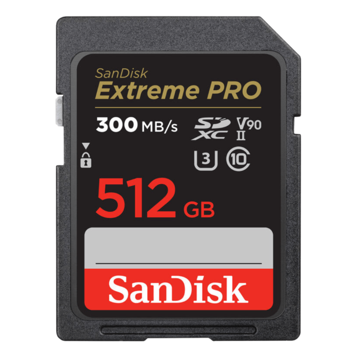 SANDISK SDXC EXTREME PRO 512GB V90 UHS-II 300MB/S