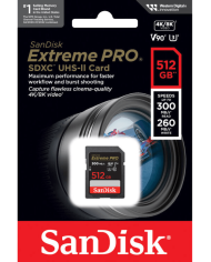 El MEJOR PRECIO SANDISK SDXC EXTREME PRO 512GB V90 UHS-II 300MB/S