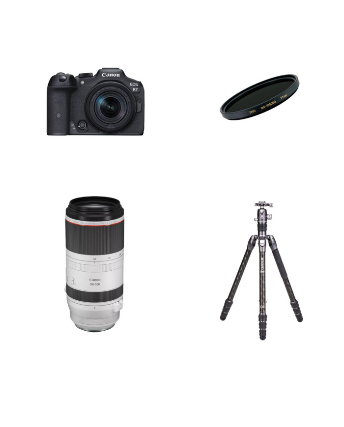 Canon EOS R7 + RF 100-500mm L + Filtro Solar Marumi EXUS ND100000 + Trípode Benro Rhino Carbon