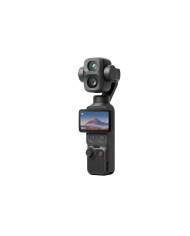 DJI Osmo Pocket 4P en Negro, vista frontal, cámara gimbal con sensor 1" y teleobjetivo 60mm f/1.8