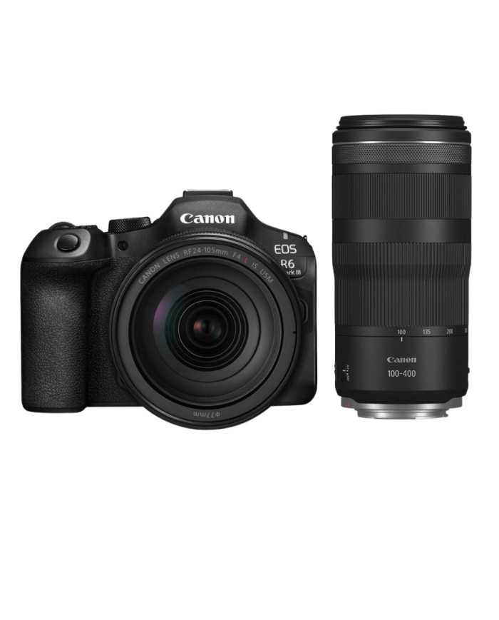 CANON EOS R6 MARK III + 24-105MM F/4 L USM + RF 100-400MM F/5.6-8 IS USM