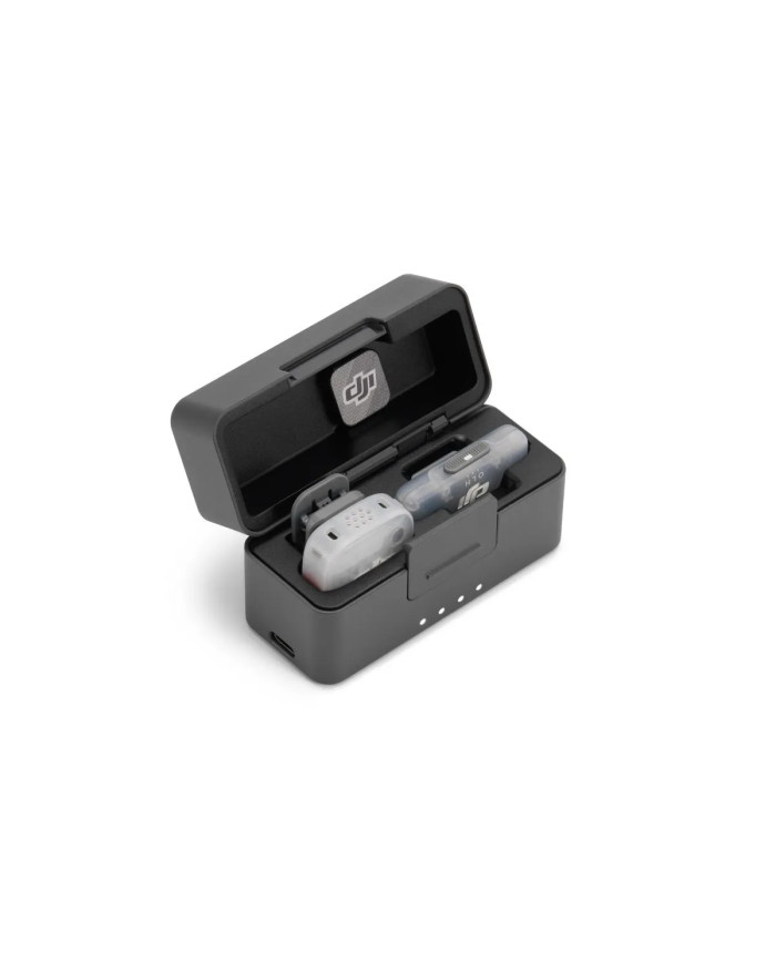 Estuche de carga compacto DJI Mic Mini 2S para 1 transmisor y 1 receptor móvil, color negro