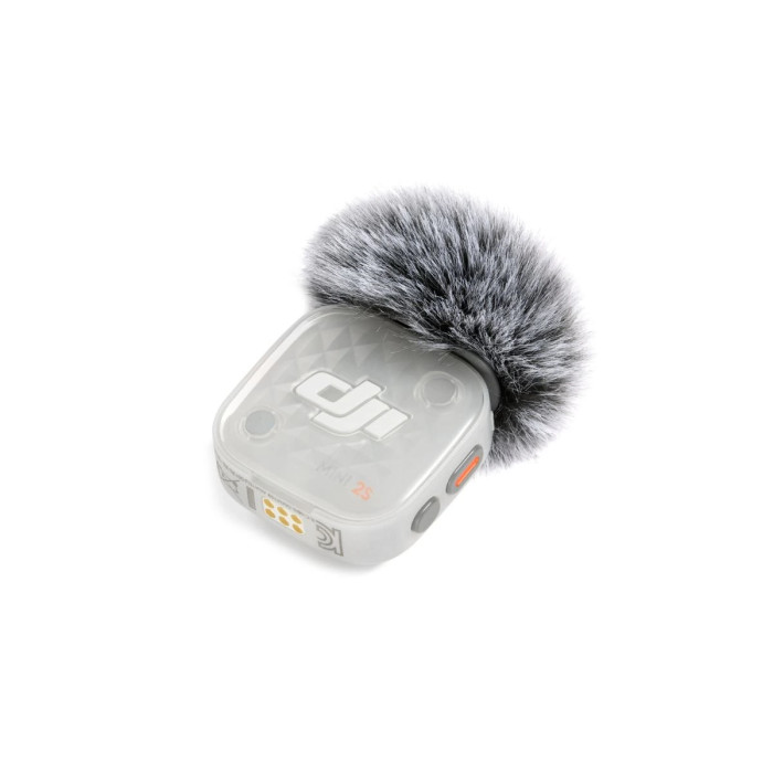 DJI Mic Mini 2S Transmisor con protector antiviento instalado, micrófono inalámbrico compacto de 12g