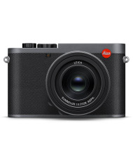 Leica Q3 Metal Grey vista frontal con lente Summilux 28mm f/1,7 ASPH fija y cuerpo de aleación de magnesio sellado IP52